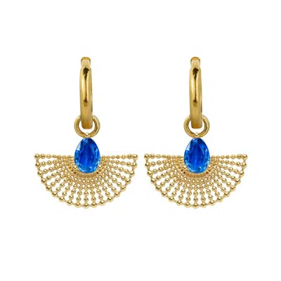 CHARLOTTE'S WEB JEWELLERY WOMEN'S GOLD / BLUE SURYA GOLD EARRINGS - KYANITE