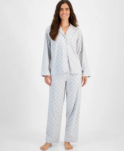 CHARTER CLUB WOMEN'S 2-PC. COTTON FLANNEL PACKAGED PAJAMAS SET, CREATED FOR MACY'S