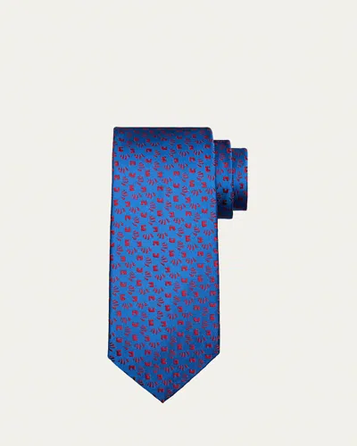 CHARVET MEN'S LINE-PATTERN SILK TIE