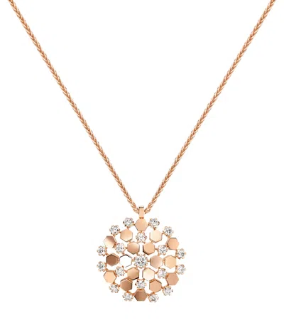 CHAUMET ROSE GOLD AND DIAMOND BEE DE CHAUMET PENDANT NECKLACE
