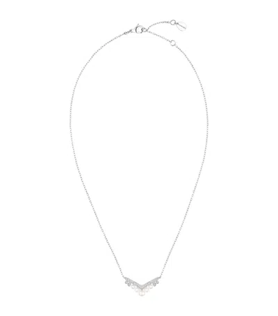 CHAUMET WHITE GOLD, DIAMOND AND PEARL JOSÉPHINE AIGRETTE PENDANT NECKLACE