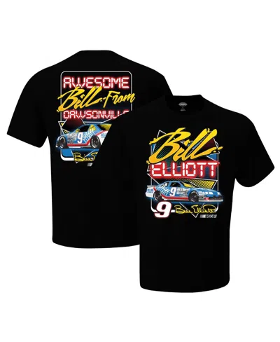 CHECKERED FLAG SPORTS MEN'S CHECKERED FLAG SPORTS BLACK BILL ELLIOTT DAWSONVILLE TWO-SIDED T-SHIRT