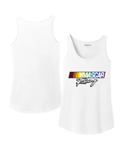 CHECKERED FLAG SPORTS WOMEN'S CHECKERED FLAG SPORTS WHITE NASCAR LOGO PRIDE TANK TOP