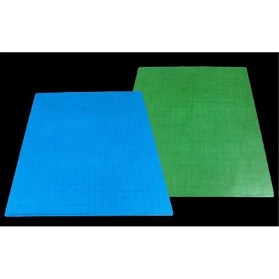 CHESSEX MANUFACTURING 1 IN. REVERSIBLE SQUARES BATTLEMAT BOARD GAME BLUE & GREEN