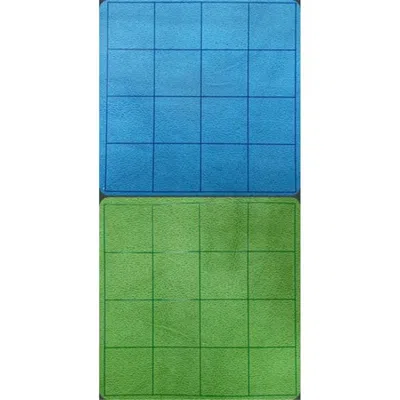 CHESSEX MANUFACTURING 1 IN. REVERSIBLE SQUARES MEGAMAT BOARD GAME BLUE & GREEN