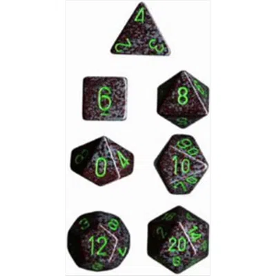 CHESSEX MANUFACTURING 25310 EARTH SPECKLED POLYHEDRAL DICE SET OF 7