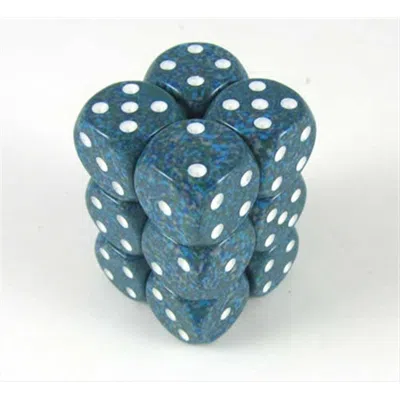 CHESSEX MANUFACTURING 25716 SEA SPECKLED - 6 SIDED 16 MM DICE SET OF 12
