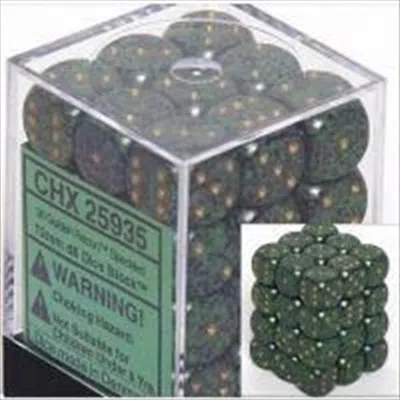 CHESSEX MANUFACTURING 25935 GOLDEN RECON SPECKLED - 6 SIDED 12 MM DICE SET OF 36