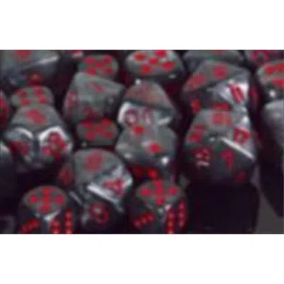 CHESSEX MANUFACTURING 27478 VELVET BLACK WITH RED NUMBERS DICE SET OF 7