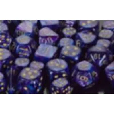 CHESSEX MANUFACTURING 27497 LUSTROUS PURPLE WITH GOLD NUMBERS DICE SET OF 7