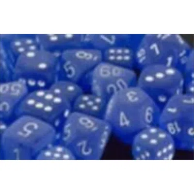 CHESSEX MANUFACTURING 27606 16 MM FR BLUE WITH WHITE NUMBERS D6 DICE SET OF 12