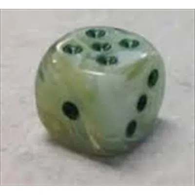 CHESSEX MANUFACTURING 27809 12 MM MARBLE GREEN WITH DARK GREEN NUMBERS D6 DICE SET OF 36