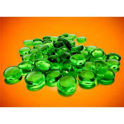CHESSEX MANUFACTURING 5.5 IN. GLASS STONES TUBE TRANSLUCENT GREEN CARD GAME - PACK OF 40