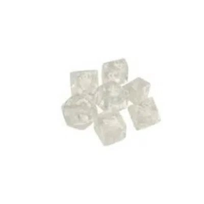 CHESSEX MANUFACTURING CUBE POLYHEDRAL DIE TRANSLUCENT CLEAR & WHITE - SET OF 7