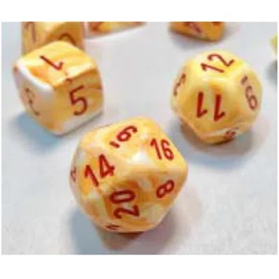 CHESSEX MANUFACTURING FESTIVE SUNBURST & RED DICE - SET OF 7