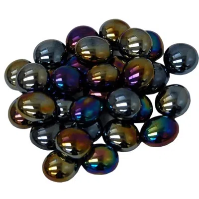 CHESSEX MANUFACTURING GLASSSTONESTUBE - BLACK OPAL IRIDIZED, BOARD GAMING STONE - 40 PIECE
