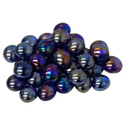 CHESSEX MANUFACTURING GLASSSTONESTUBE - CRYSTAL DARK BLUE IRIDIZED, BOARD GAMING STONE - 40 PIECE