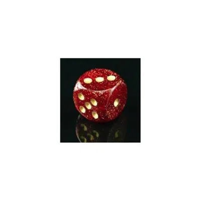 CHESSEX MANUFACTURING GLITTER POLYHEDRAL 12 MM D6 DICE SET, RUBY & GOLD