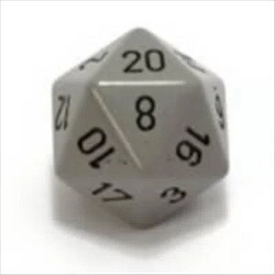 CHESSEX MANUFACTURING XQ2010 OPAQUE SINGLE JUMBO 34 MM D20 DICE DARK GREY WITH BLACK