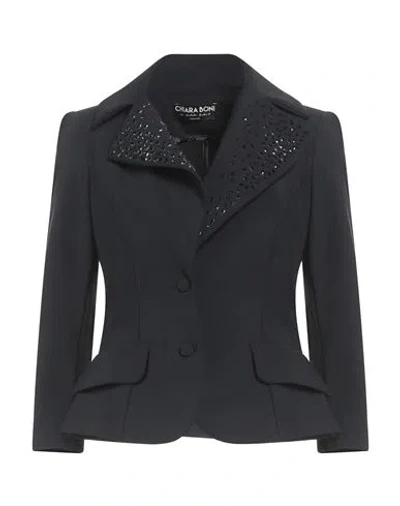 CHIARA BONI LA PETITE ROBE CHIARA BONI LA PETITE ROBE WOMAN BLAZER BLACK SIZE 10 POLYAMIDE, ELASTANE