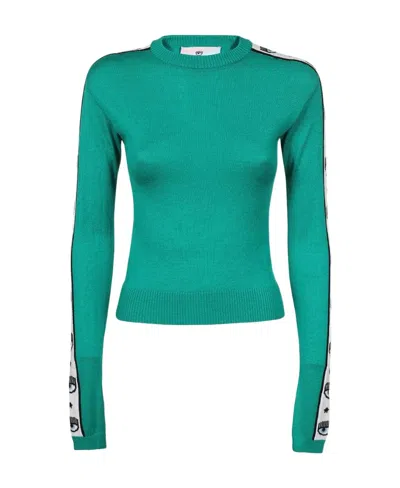 CHIARA FERRAGNI CHIARA FERRAGNI LONG-SLEEVED CREWNECK KNITTED JUMPER