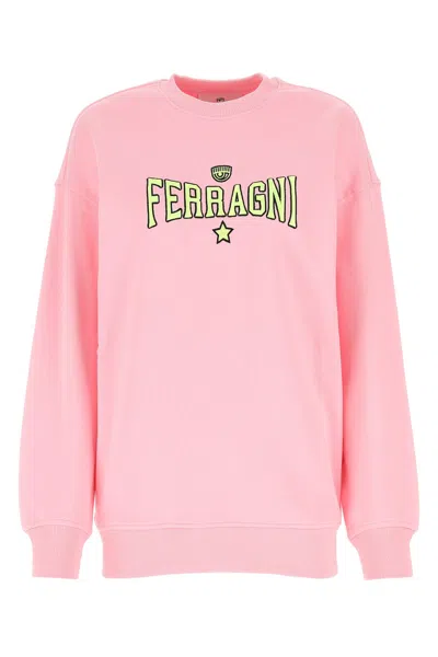 CHIARA FERRAGNI PINK COTTON SWEATSHIRT