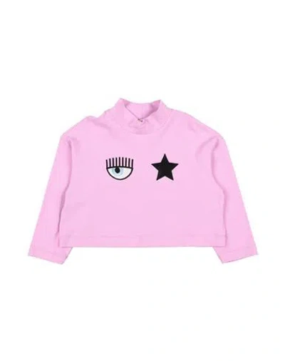 CHIARA FERRAGNI CHIARA FERRAGNI TODDLER GIRL T-SHIRT PINK SIZE 4 COTTON, ELASTANE