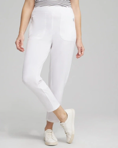 CHICO'S RIBBED SIDE ANKLE PANTS IN WHITE SIZE 18 | CHICO'S ZENERGY ACTIVEWEAR