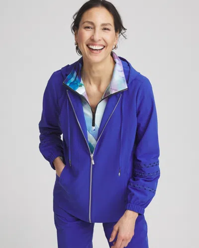 CHICO'S RIC RAC-TRIM JACKET IN RICH COBALT SIZE SMALL | CHICO'S ZENERGY