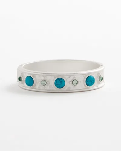 CHICO'S TURQUOISE TONE HINGE BRACELET | CHICO'S