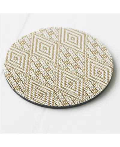 CHILEWICH MARTHA STEWART BOXWOOD SET OF 4 ROUND COASTERS