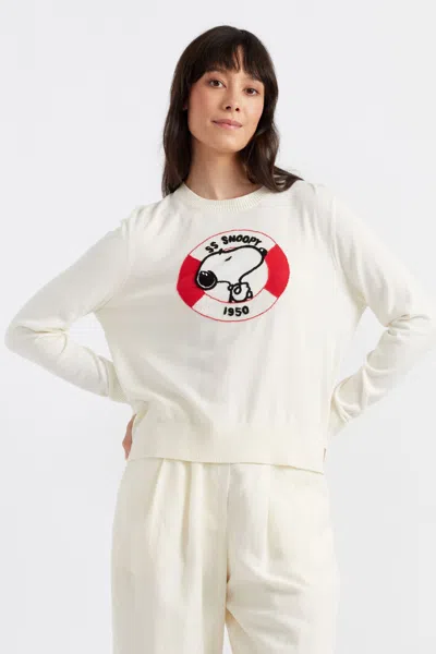 CHINTI & PARKER CREAM COTTON SNOOPY NAUTICAL SWEATER