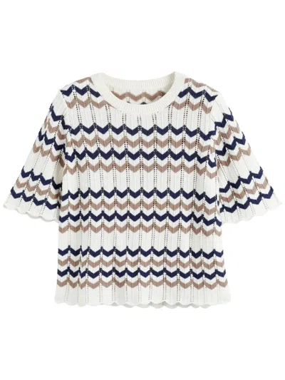 CHINTI & PARKER CHEVRON-KNIT TOP