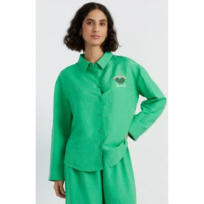 CHINTI & PARKER CHINTI & PARKER LINEN-COTTON PEANUTS RACQUET CLUB SHIRT