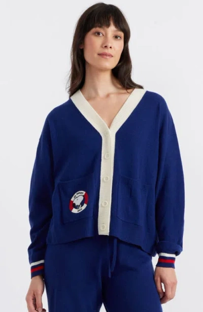 CHINTI & PARKER CHINTI & PARKER SNOOPY BADGE NAUTICAL WOOL CASHMERE CARDIGAN