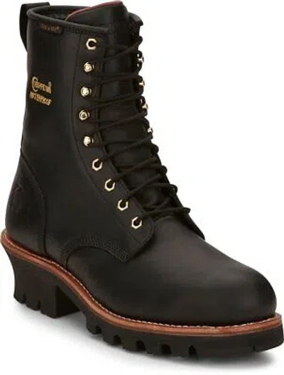 CHIPPEWA CHIPPEWA 8" PALADIN STEEL TOE WATERPROOF INSULATED LOGGER WORK BOOT BLACK