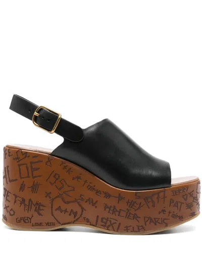 CHLOÉ 80MM MAXIME WEDGE SANDALS