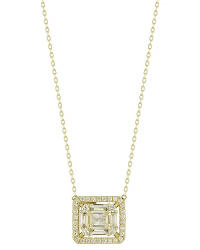 CHLOE & MADISON CHLOE AND MADISON 14K OVER SILVER CZ ILLUSION PENDANT NECKLACE