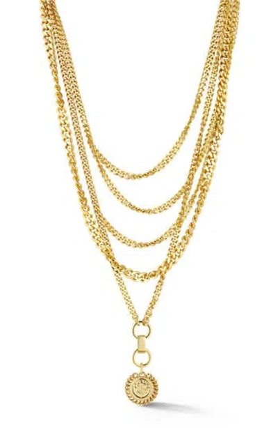CHLOE & MADISON CHLOE AND MADISON COIN PENDANT LAYERED NECKLACE