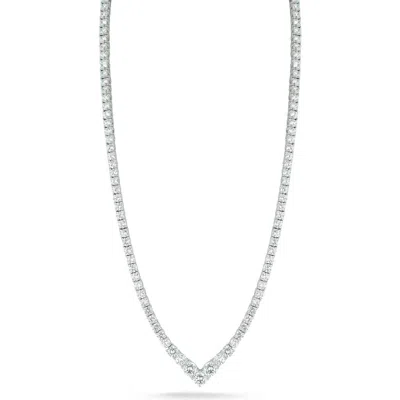 CHLOE & MADISON CHLOE AND MADISON CRYSTAL V-FRONT TENNIS NECKLACE