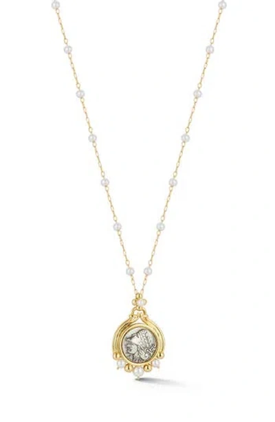CHLOE & MADISON CHLOE AND MADISON EMBOSSED ANTIQUE COIN PENDANT NECKLACE