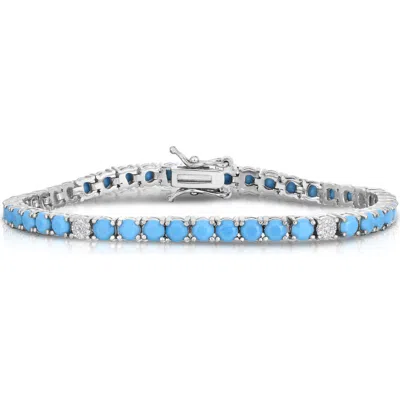 CHLOE & MADISON CHLOE AND MADISON FAUX TURQUOISE TENNIS BRACELET