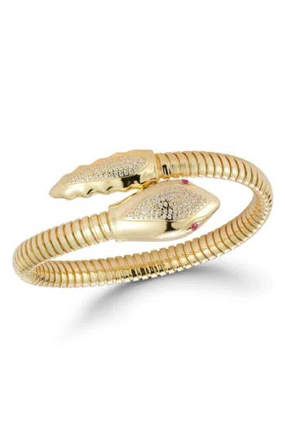 CHLOE & MADISON CHLOE AND MADISON PAVÉ CZ SNAKE COIL WRAP BRACELET