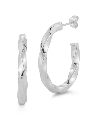 CHLOE & MADISON CHLOE AND MADISON SILVER BOLD OVAL TWIST HOOPS
