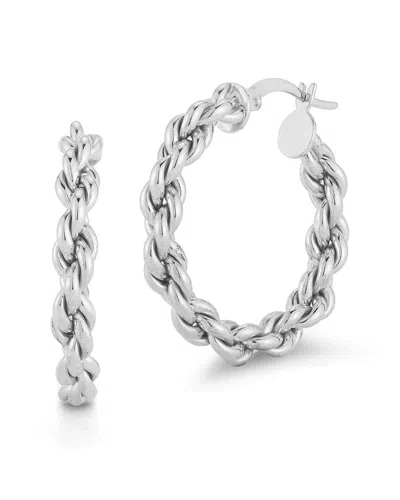CHLOE & MADISON CHLOE AND MADISON SILVER ROPE CHAIN HOOPS