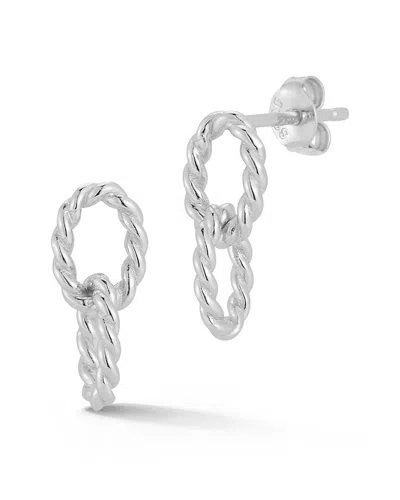 CHLOE & MADISON CHLOE AND MADISON SILVER TWIST DAINTY DROP EARRINGS