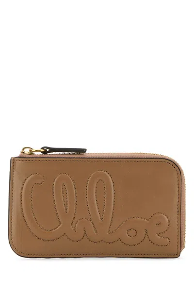 CHLOÉ ANTIQUED PINK LEATHER WALLET