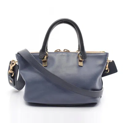 CHLOÉ BLUE NAVY LEATHER HANDBAG (PRE-OWNED)