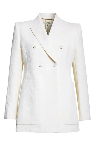 CHLOÉ CHLOÉ BOXY JACQUARD DOUBLE BREASTED COTTON BLEND JACKET
