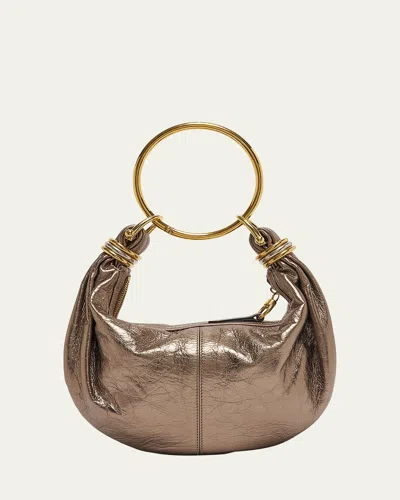 CHLOÉ BRACELET TOP-HANDLE BAG IN METALLIC CALFSKIN